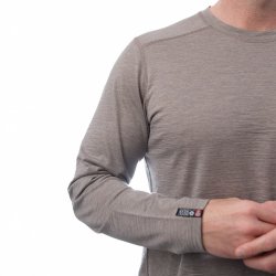 Langrmet t-shirt i 100% ekstra fin og bld merinould