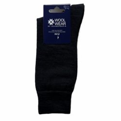 Sort uldstrmpe i flot design af 70% merinould