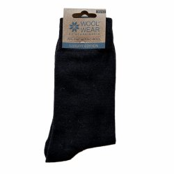 Sorte luksus merino uldsokker 