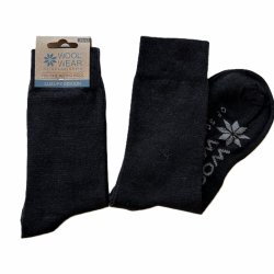 Sorte luksus merino uldsokker 