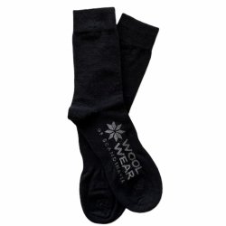 Sorte luksus merino uldsokker 