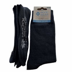 Sorte luksus merino uldsokker 