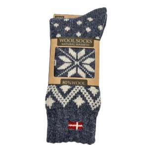 Kraftige uldsokker med vvet dannebro 