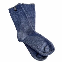 Slidstrke uldsokker i jeans bl 65% uld