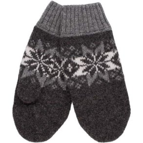 Klassiske uldvanter med isstjerne mnster med windstopper fr