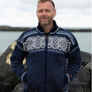 Flot jakke med windbreaker i 100% kamgarnsuld