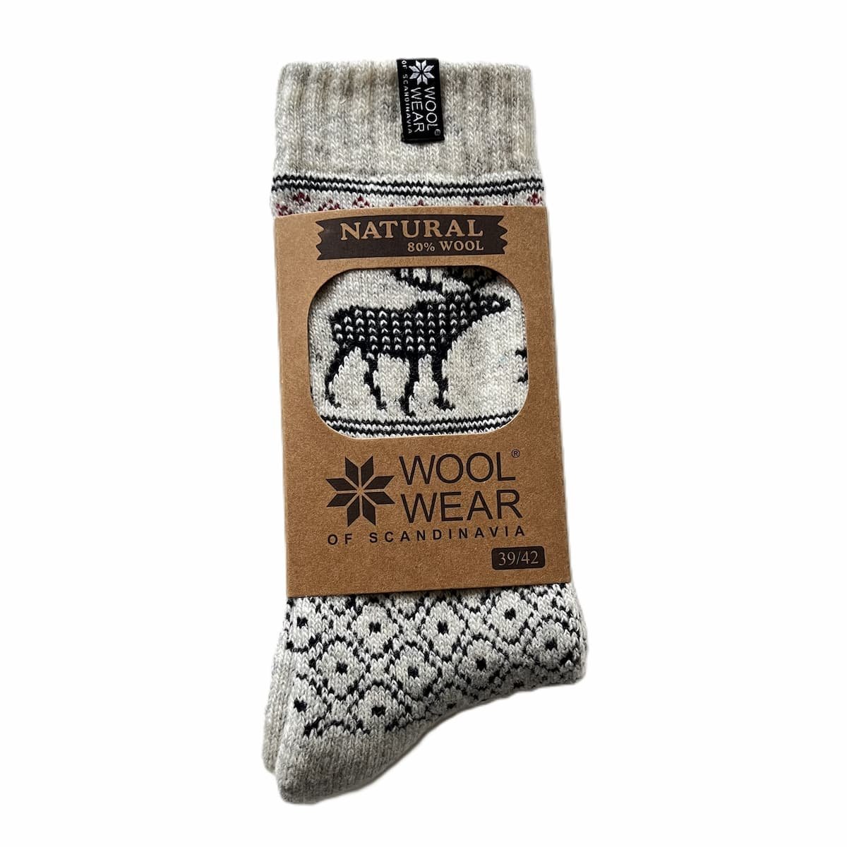 Wunderschne Wollsocken aus 80% reiner Wolle mit Elchmotiv