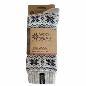 Warme Wollsocken aus 80% Wolle mit Eiskristall-Motiv