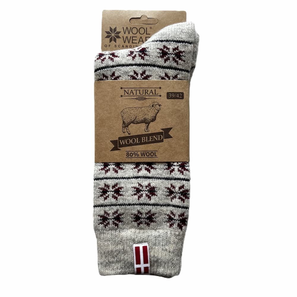 Weiche Stricksocken aus 80% reiner Wolle mit schnem Muster