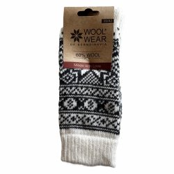 Schne Wollsocken aus 60 % Wolle mit Kristall-Muster