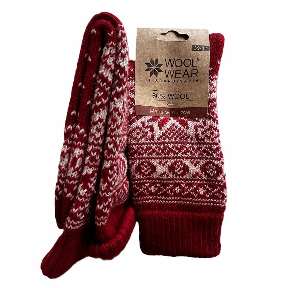 Warme Wollsocken aus 60 % reiner Wolle mit schnem Muster