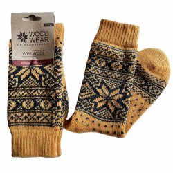 Wollsocken aus 60 % Wolle mit schnem Kristall-Muster
