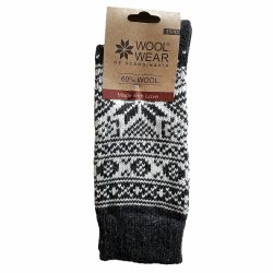 Wollsocken aus 60 % Wolle mit schnem Schneeflockenmuster