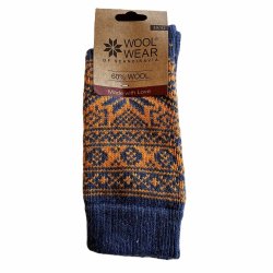 Wollsocken aus 60 % reiner Wolle mit einem schnem Kristall-Muster