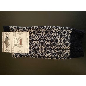Wollsocken mit wunderschnem Schneeflockenmuster aus 60 % Wolle