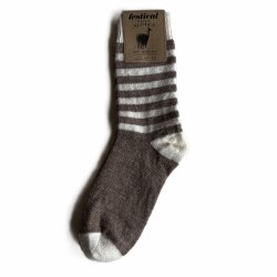 Festival sokker i i luksus udgave med alpaka uld brun/hvid