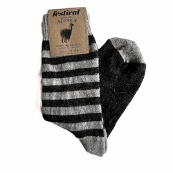 Luksus alpaka sokker Koks / lys gr 