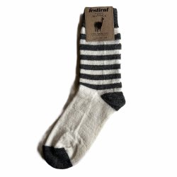 Luksus sokker fra festival med alpaka uld hvid/Koks 