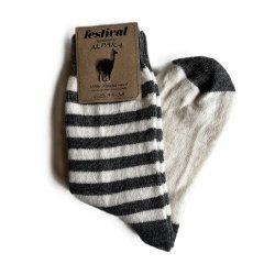 Luksus sokker fra festival med alpaka uld hvid/Koks 