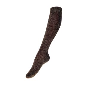 Lkre blde knsokker med alpakauld i brun