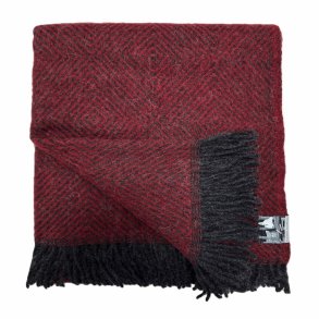 Bordeaux/koks plaid med diamantmnster