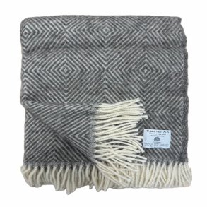 Plaid gr/rhvid 100% uld 