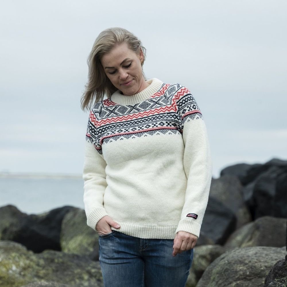 Original norsk strik trøje 100% ren uld klare farver