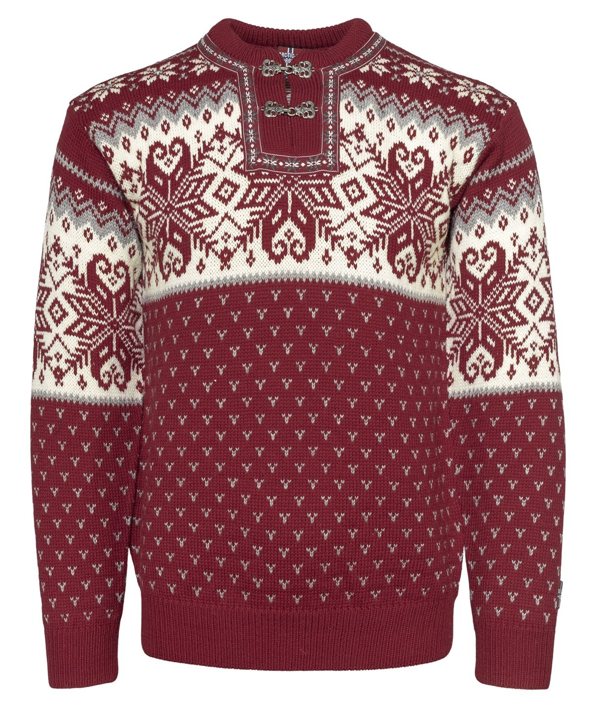 Spar kr. 500,- på denne flotte Sweater i 100% kamgarnuld, med ægte tinhægter.