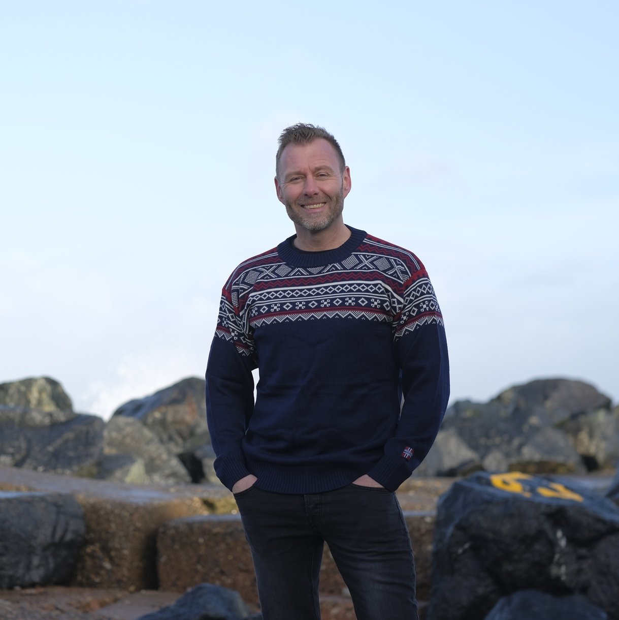 Norsk sweater i originalt mønster i 100% merinould